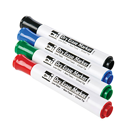 Expo Magnetic Dry Erase Markers with Eraser, Chisel Tip, Assorted, 4 per Pack, 3 Packs