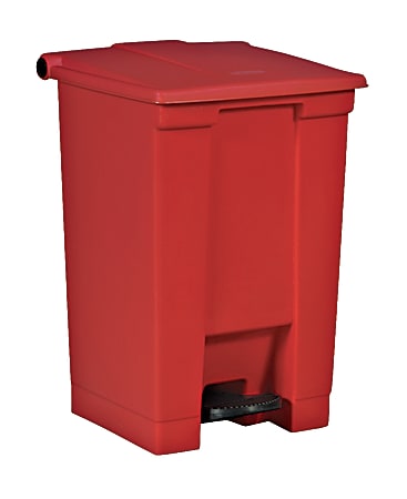 Rubbermaid® Step-On Square Plastic Waste Container, 23 5/8" x 15 3/4" x 16 1/4", 12 Gallons, Red