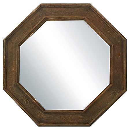 PTM Images Framed Mirror, Octagonal, 35 1/2"H x 35 1/2"W, Charcoal