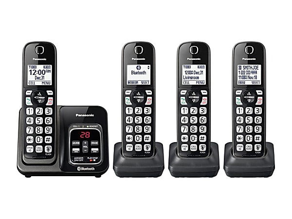 Panasonic KX-TGD564M DECT 6.0 Plus Cordless Phone with Answering Machine (4 Handsets)