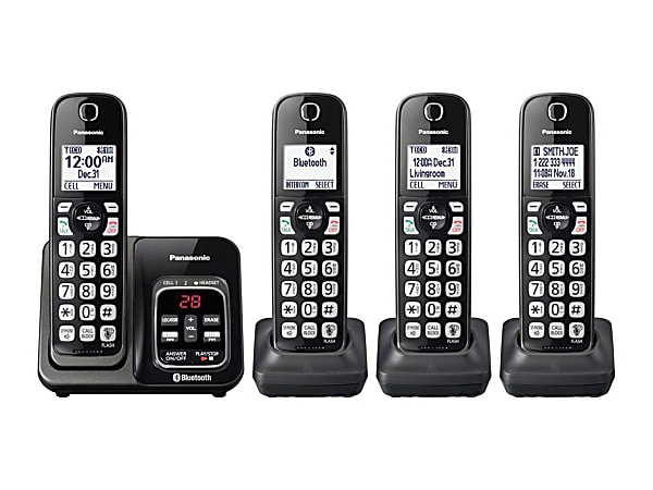 Panasonic Link2Cell Bluetooth Cordless Telephone 4 Handset KX-TG744 Phone System 