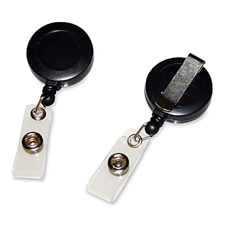 Retractable ID Badge Holder Black - Office Depot