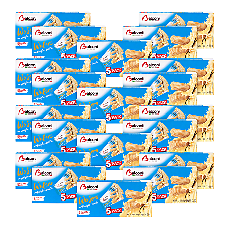 Balconi Wafers, Vanilla, 1.6 Oz, 5 Per Pack, Case Of 20 Packs
