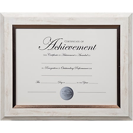 Dax 2-tone Bronze Document Frame - 12.40" x 13.80" x 1" Frame Size - Rectangle - Wall Mountable - Vertical, Horizontal - 1 Each - Bronze - White
