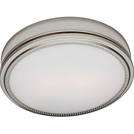Hunter Fan Riazzi Bathroom Fan and Light with Brushed Nickel Finish (83001) - Quiet - 7.4" Height x 9.7" Width - Glass Shade