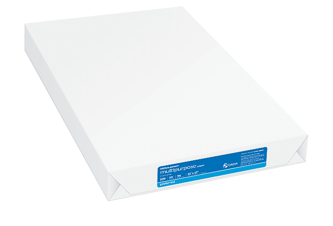 Office Depot Brand Copy & Print Paper, Ledger Paper, 20 lb, 500 Sheets per Ream, Case of 5 Reams, White