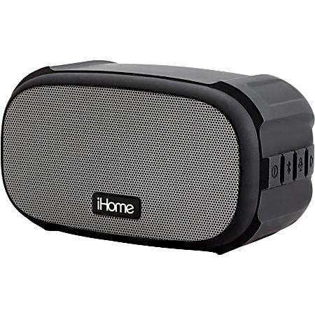 iHome PLAYTOUGH X iBT300 Portable Bluetooth Speaker System - 5 W RMS - Black, Gray, Gunmetal - Battery Rechargeable - USB