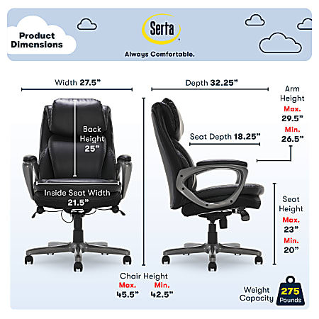 Serta Smart Layers Arlington AIR Bonded Leather High Back