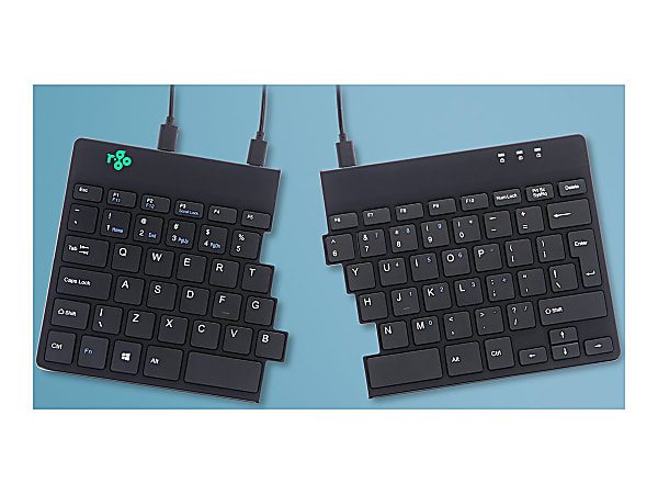 R-Go Spilt Ergonomic Wired Keyboard, Black