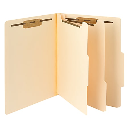 Smead® Manila Classification Folders, 2 Dividers, Letter Size, Box Of 10