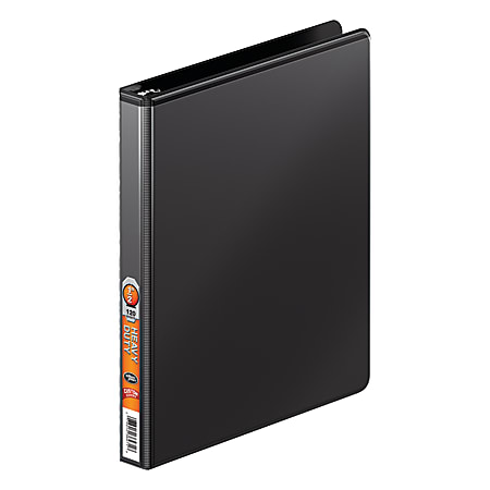 Wilson Jones® Presentation 3-Ring Binder With Concealed Rivets, 1/2" Round Rings, Matte Black