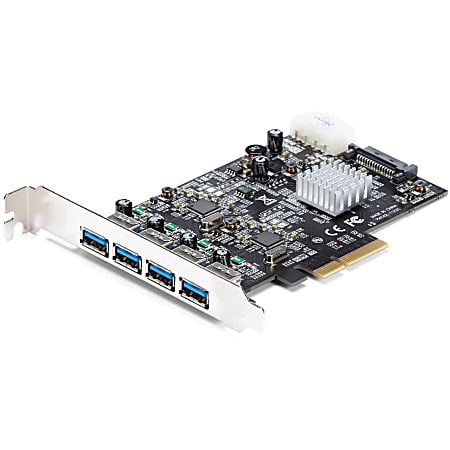 Line StarTech.com 4-Port USB PCIe Card - 10Gbps USB 3.1/3.2 Gen 2 Type-A PCI Express Expansion Card - 2 Controllers - 4xUSB - Windows/Mac/Linux