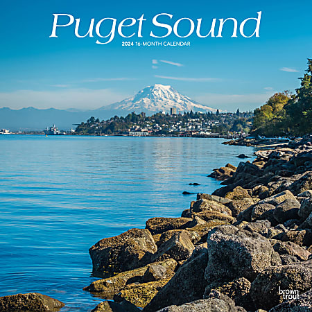 2024 BrownTrout Monthly Square Wall Calendar, 12" x 12", Puget Sound, January to December