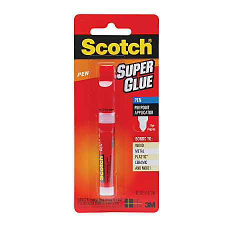 Scotch® Super Glue, Gel Pen, 0.07 Oz.