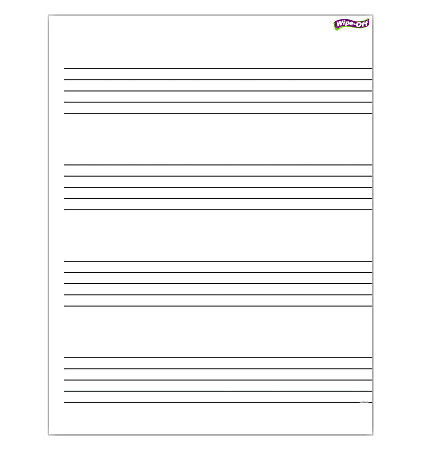 TREND Music Staff Paper Wipe-Off® Chart, 17" x 22", Pack Of 6