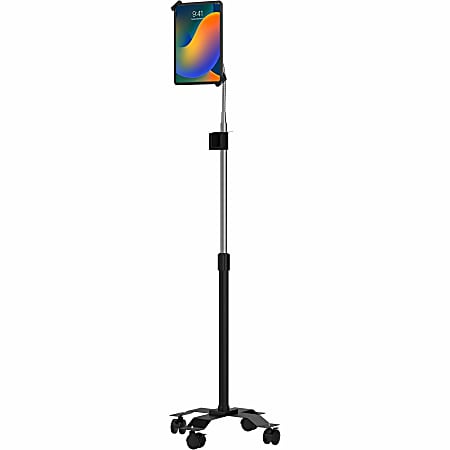 CTA Digital Compact Security Gooseneck Floor Stand For 7"-13" Tablets, Including iPad 10.2" (7th/ 8th/ 9th Generation) Up-13" Screen Support 7" Height X 17.5" Width Floor Stand Black, Silver