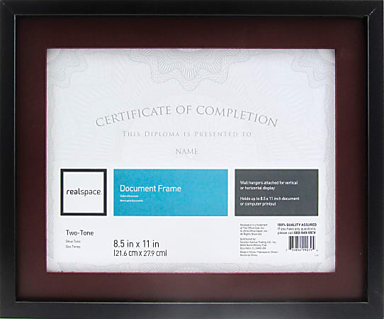 Realspace™ Photo/Document Frame, Gallery, 11" x 14" With Mat, Black/Brown