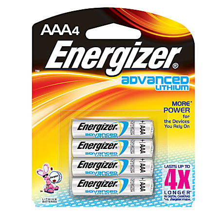 Energizer® Lithium Advanced AAA Batteries, Pack Of 4