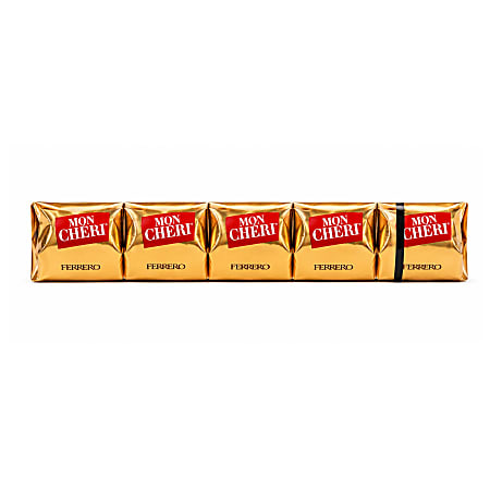 Ferrero Rocher Chocolate, Mon Chéri Dark Chocolate with Cherry and Liqueur Filling, 2.1 Oz, Total Qty 5