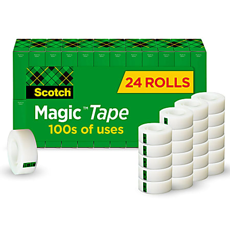 Scotch Magic Tape Invisible 34 in x 1000 in 24 Tape Rolls Clear