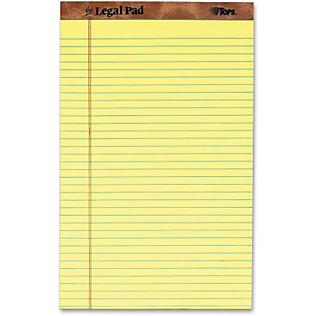 TOPS The Legal Rule Writing Pads - Legal - 50 Sheets - Double Stitched - 0.34" Ruled - 16 lb Basis Weight - 7572