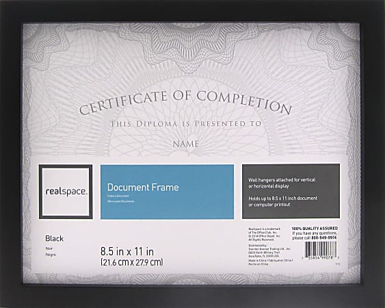 Realspace™ Photo/Document Frame, Gallery, 8-1/2" x 11", Black