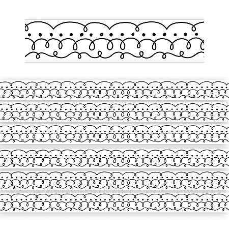 Teacher Created Resources® Die-Cut Border Trim, Squiggles And Dots, 35’ Per Pack, Set Of 6 Packs