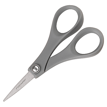 Fiskars® Double-Thumb Scissors, 5", Pointed , Gray/Silver