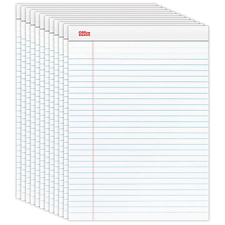 Ampad Perforated 3 Hole Punched Dual Writing Pad Legal Wide Rule 8 12 x 11  34 White 100 Sheets - Office Depot