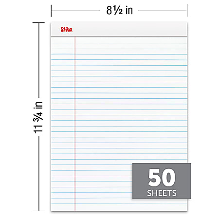 Office Depot Brand Professional Legal Pad With Privacy Cover 5 x 8 Narrow  Ruled White 100 Pages 50 Sheets Black - Office Depot