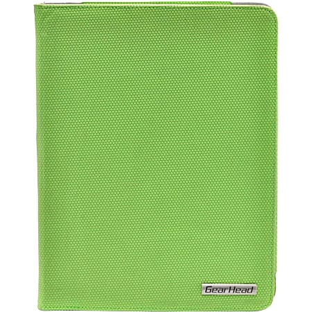 Gear Head Slim FS4200GRN Carrying Case (Portfolio) Apple iPad Tablet - MicroFiber Interior - Green Honeycomb
