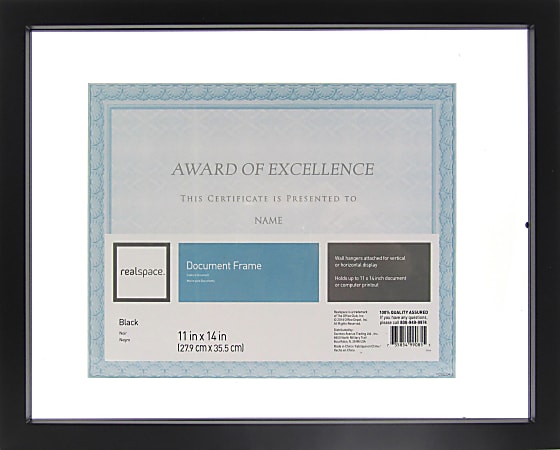 Realspace&trade; Gallery Floating Document Frame, 11" x 14", Black