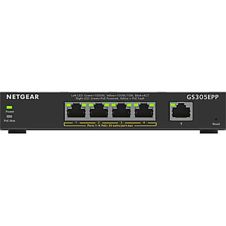 Netgear GS305EPP Ethernet Switch - 5 Ports -