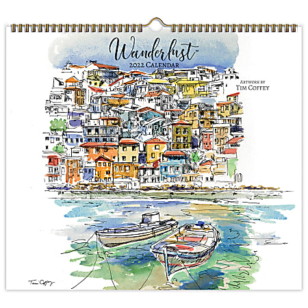 Lang Artisan Spiral Monthly Calendar, 12-3/8” x 13-3/4”, Wanderlust, January To December 2022, 229990340