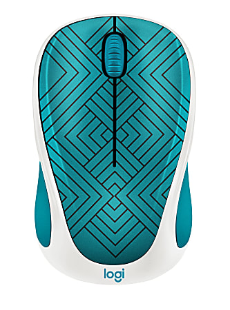 Logitech® Design Collection Wireless Mouse, Teal Maze, 910-005838