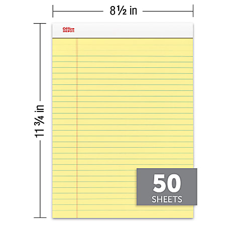 ♡♡ Office Depot Brand Writing Pads 8 12 x 11 34 LegalWide Ruled