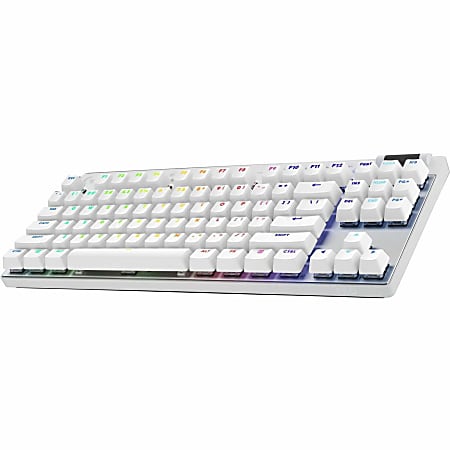 Logitech G PRO X TKL Lightspeed Gaming Keyboard - Wireless Connectivity - Bluetooth - 32.81 ft - 2.40 GHz - USB 2.0 Interface - RGB LED - PC - Mechanical Keyswitch - White