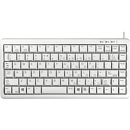 CHERRY Ultraslim G84 4100 POS Keyboard 86 Keys QWERTY Layout PS2 USB Light  Gray - Office Depot
