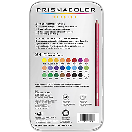 Prismacolor Premier Thick Core Colored Pencil Set, 24-Pencil Set