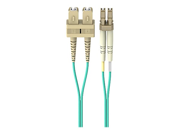 Belkin Fiber Optic Duplex Patch Cable - LC Male - SC Male - 32.81ft - Aqua