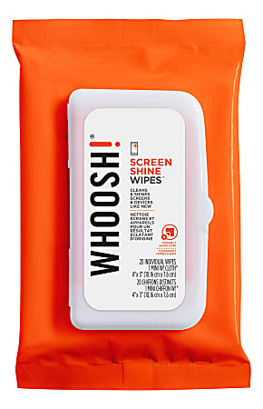 WHOOSH Screen Shine Wipes Pack Of 20 Wipes - Office Depot