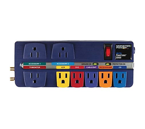 Monster Cable® PowerCenter MP AV 800 8-Outlet Surge Suppressor, 8'