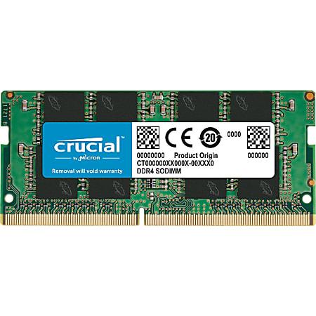 Crucial 16GB DDR4 SDRAM Memory Module - For Notebook - 16 GB (1 x 16GB) - DDR4-2666/PC4-21300 DDR4 SDRAM - 2666 MHz - CL19 - 1.20 V - Non-ECC - Unbuffered - 260-pin - SoDIMM