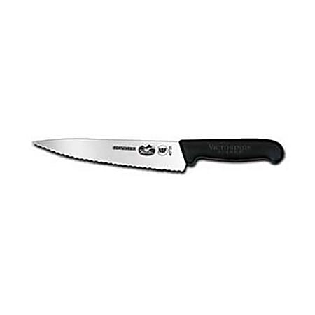 Victorinox® Serrated Chef Knife, 7-1/2", Black Handle