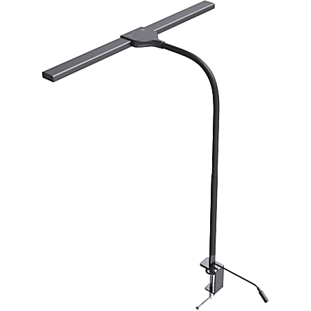 Data Accessories Company Clamp On LED Desk Lamp 20 x Height 18 Width LED Bulb Flexible Neck Gooseneck Dimmable Color Changing Mode Durable Metal Desk Mountable Table Top Black for Desk Table