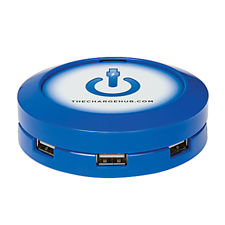 ChargeHub X7 7-Port USB Charger, Round, Blue, CRGRD-X7-004