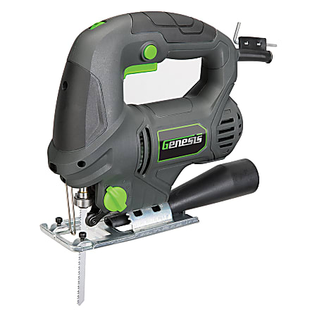 Genesis™ 5-Amp Variable-Speed Orbital Jigsaw With Blades, 9-1/2” x 3” x 8-1/2”, Gray/Green