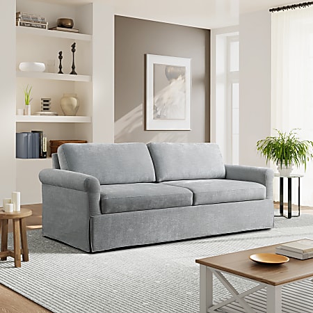 Lifestyle Solutions Serta Morgan Convertible Sofa 36 1 5 H x 90 9 10 W x 39 D Light Gray