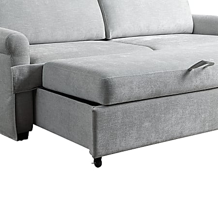 Lifestyle Solutions Serta Morgan Convertible Sofa 36 15 H x 90 910 W x 39 D Light Gray Office Depot