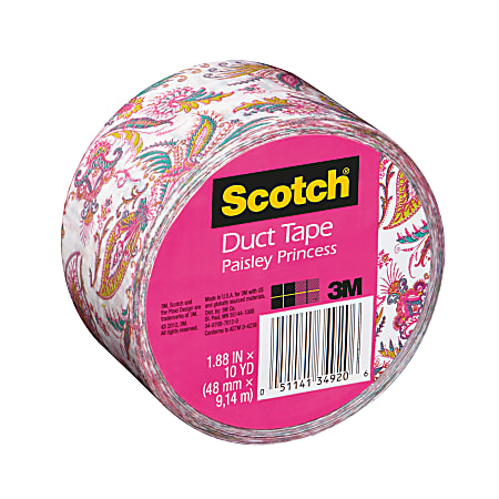 Scotch® Colored Duct Tape, 1 7/8" x 10 Yd., Pink Paisley